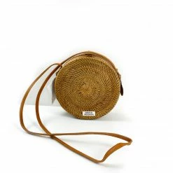 The Winding Road Bag: Round Star Rattan Crossbody Bags