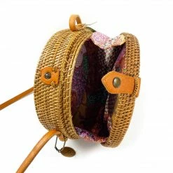 The Winding Road Bag: Round Star Rattan Crossbody Bags