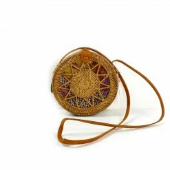 The Winding Road Bag: Round Star Rattan Crossbody Bags