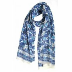 The Winding Road Scarf: 100% Cotton Floral Pattern On White Extras