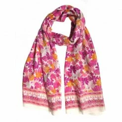The Winding Road Scarf: 100% Cotton Floral Pattern On White Extras