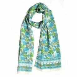 The Winding Road Scarf: 100% Cotton Floral Pattern On White Extras