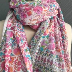Extras The Winding Road Scarf: Cotton Cherry Print