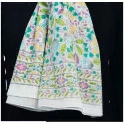 The Winding Road Scarf: Large 100% Cotton Floral Pattern On White Extras