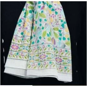 The Winding Road Scarf: Large 100% Cotton Floral Pattern On White Extras 4 The Winding Road Scarf: Large 100% Cotton Floral Pattern On White Extras
