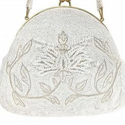 ESSE Purse Museum & Store Collections Vintage 1950s White Beaded Handbag
