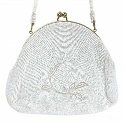 ESSE Purse Museum & Store Collections Vintage 1950s White Beaded Handbag