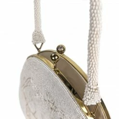 ESSE Purse Museum & Store Collections Vintage 1950s White Beaded Handbag