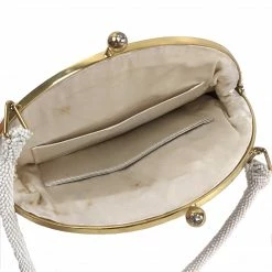 ESSE Purse Museum & Store Collections Vintage 1950s White Beaded Handbag