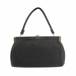 ESSE Purse Museum & Store Collections Vintage 1960s Black Suede Handbag
