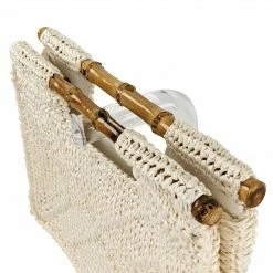 ESSE Purse Museum & Store Collections Vintage 1970s Cream Faux Straw Mini Tote