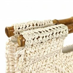 ESSE Purse Museum & Store Collections Vintage 1970s Cream Faux Straw Mini Tote