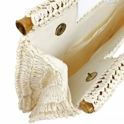 ESSE Purse Museum & Store Collections Vintage 1970s Cream Faux Straw Mini Tote