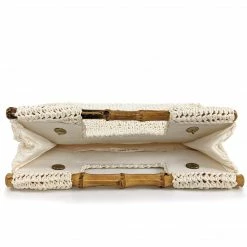 ESSE Purse Museum & Store Collections Vintage 1970s Cream Faux Straw Mini Tote