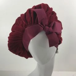 ESSE Purse Museum & Store Vintage Hat: 1940's Loose Red Velvet Cap