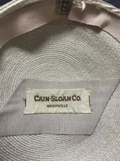 ESSE Purse Museum & Store Vintage Hat: 1950's Beige Straw Headband With Pearls