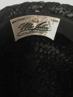 ESSE Purse Museum & Store Vintage Hat: 1960's Black Straw With Ribbon