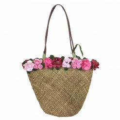 ESSE Purse Museum & Store Vintage/Retro 1990s Floral Straw Basket Bag Collections