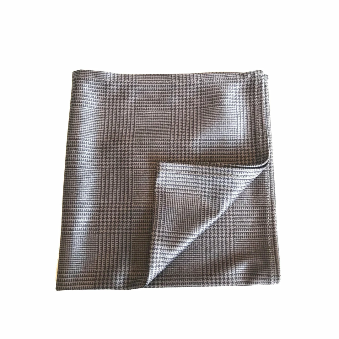 Wurkin Stiffs WURKIN Pocket Square: Black Plaid 3 Wurkin Stiffs WURKIN Pocket Square: Black Plaid