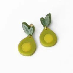 Woll Earrings: Avocado