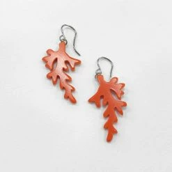 Jewelry Woll Earrings: Coral