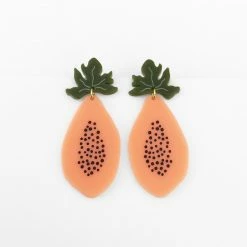 Woll Earrings: Papaya
